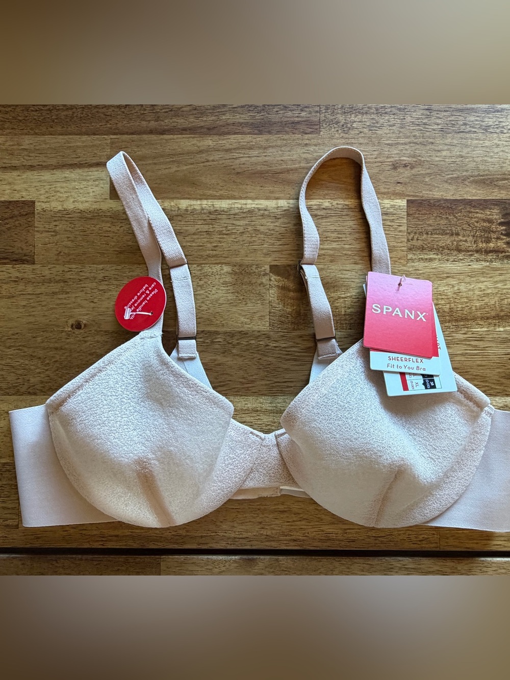 SPANX SheerFlex champagne beige Lightweight stretch Bra